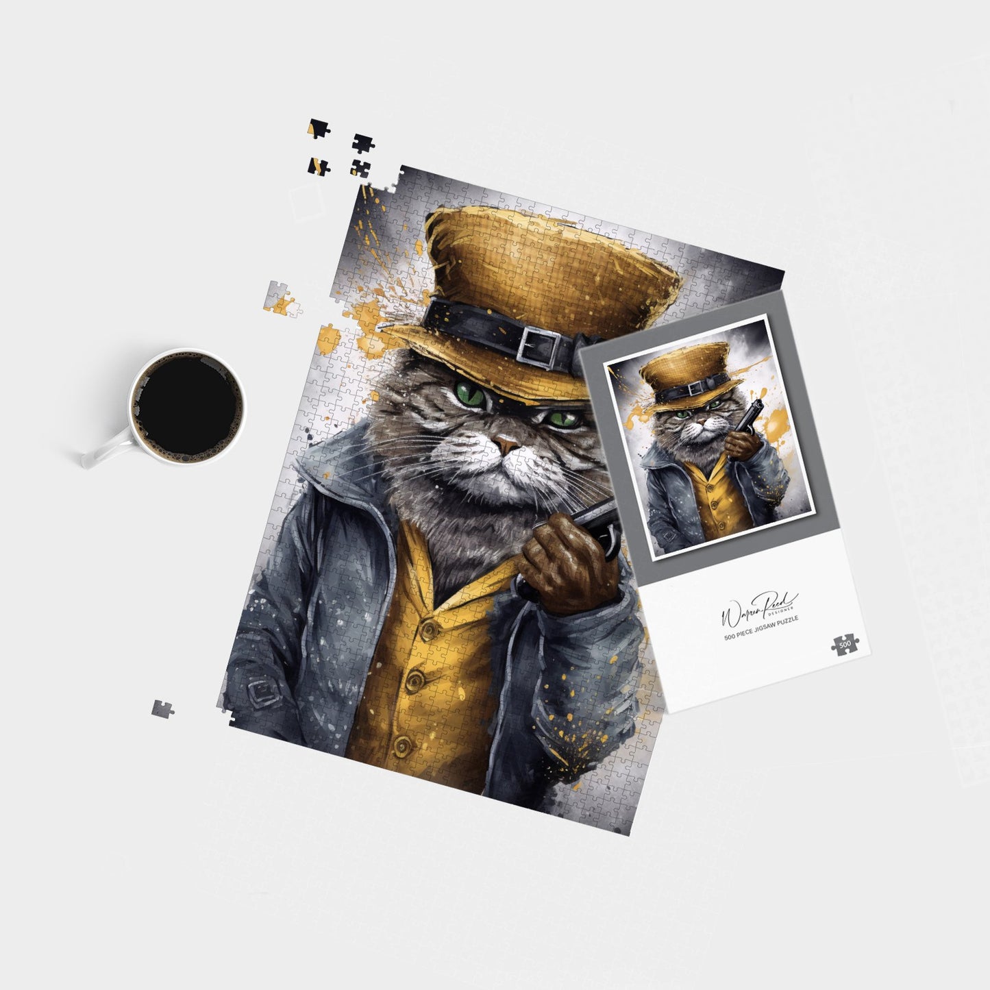 Splashart Gangster Cat Jigsaw Puzzle