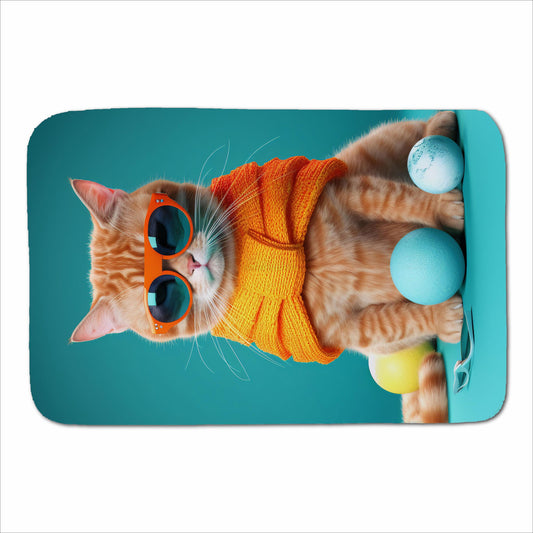 Cat In Glasses With Balls Of Wool Sherpa Blanket