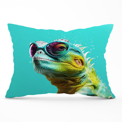 Splashart Iguana Wearing Glasses Cushions