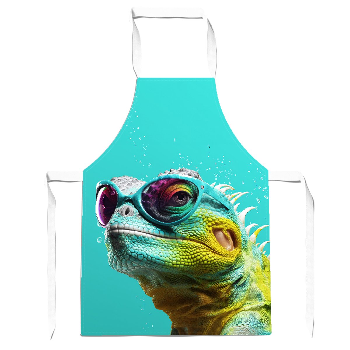 Splashart Iguana Wearing Glasses Apron