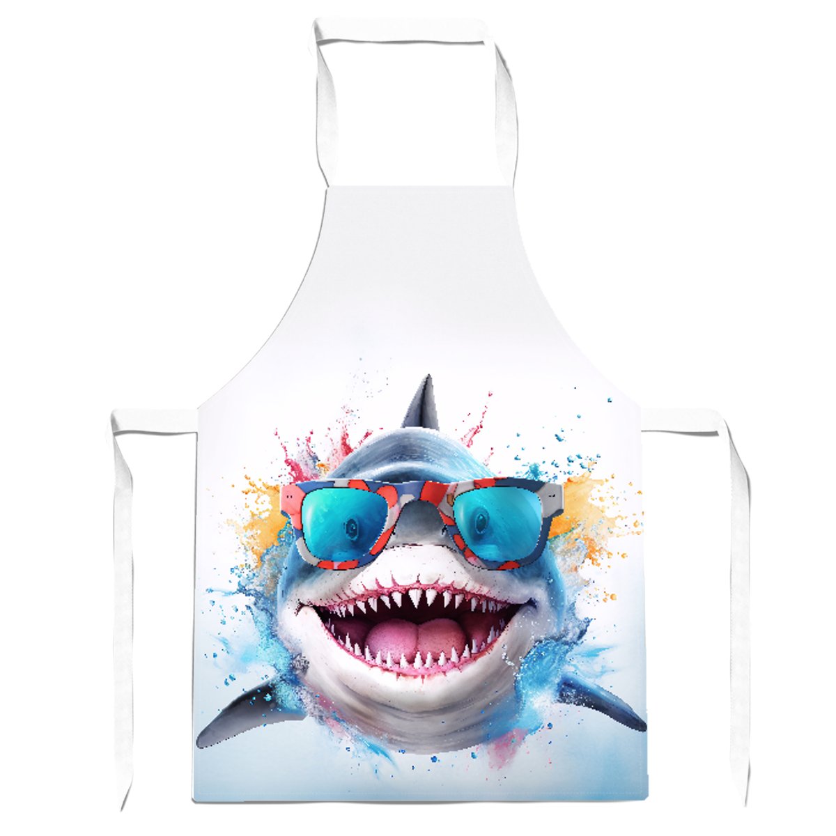 Splashart Shark In Glasses Apron