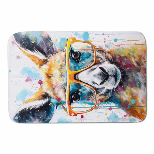 Splashart Kangaroo In Glasses Sherpa Blanket