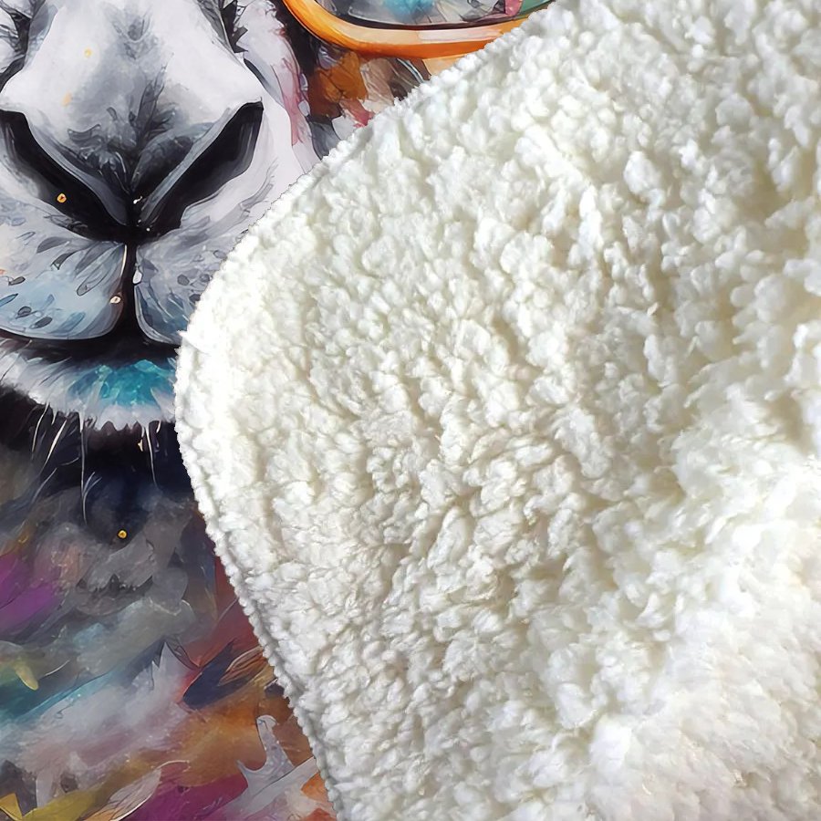 Splashart Kangaroo In Glasses Sherpa Blanket