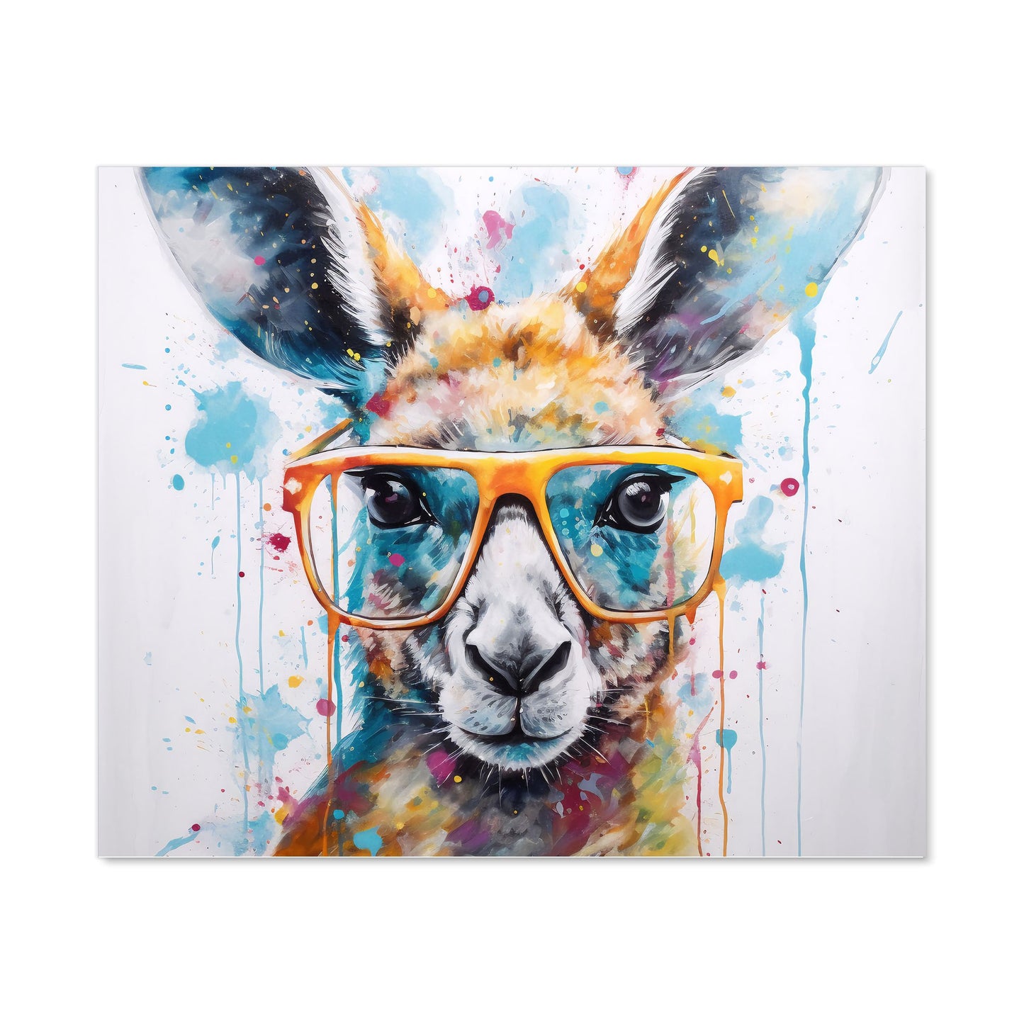 Splashart Kangaroo In Glasses Kitchen Splashback