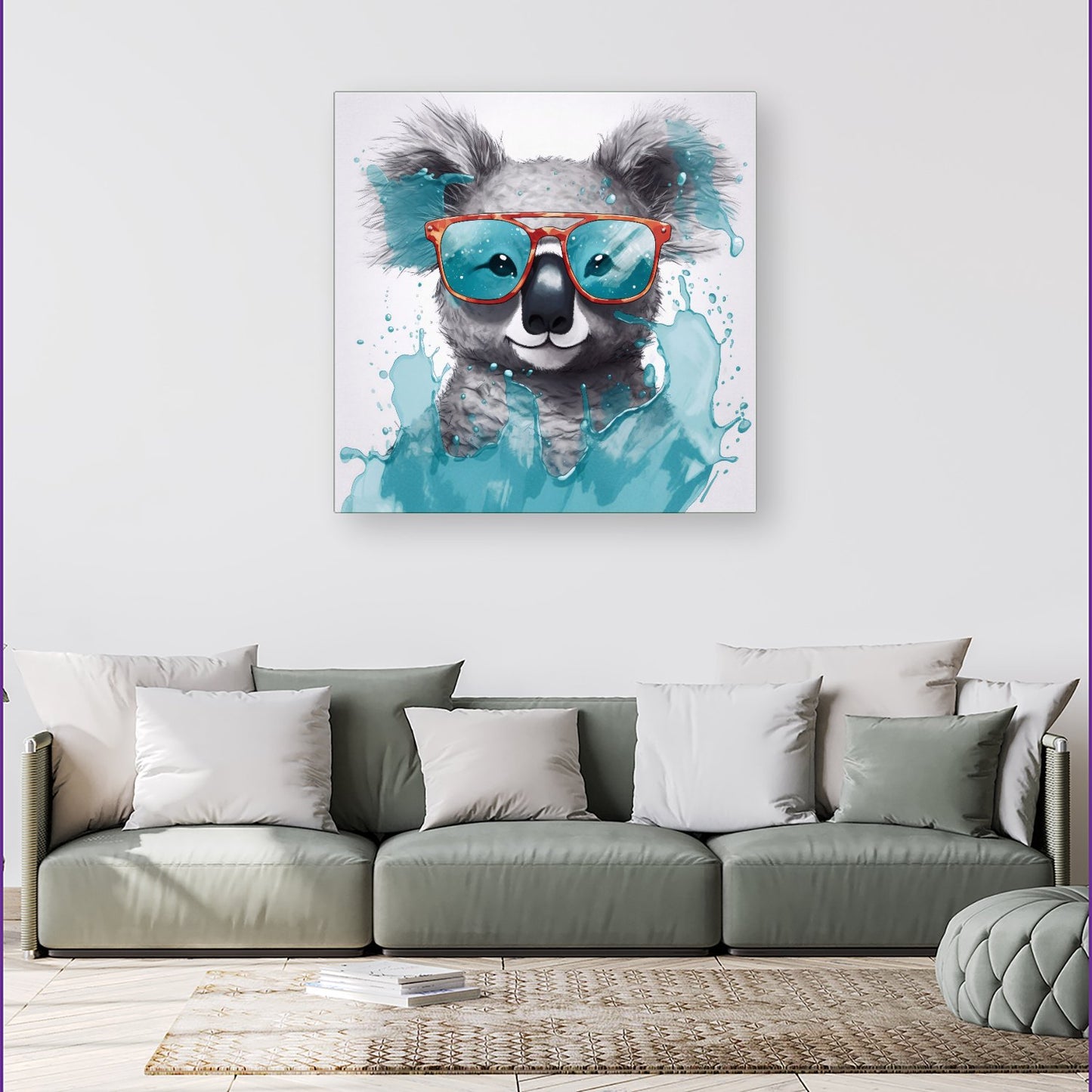 Splashart Koala In Glasses Canvas