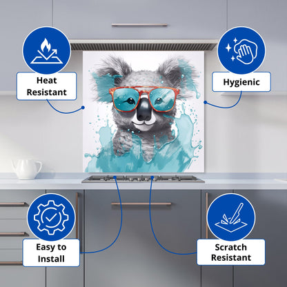 Splashart Koala In Glasses Kitchen Splashback
