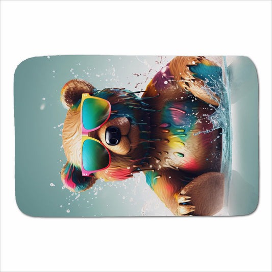 Splashart Bear In Glasses Sherpa Blanket