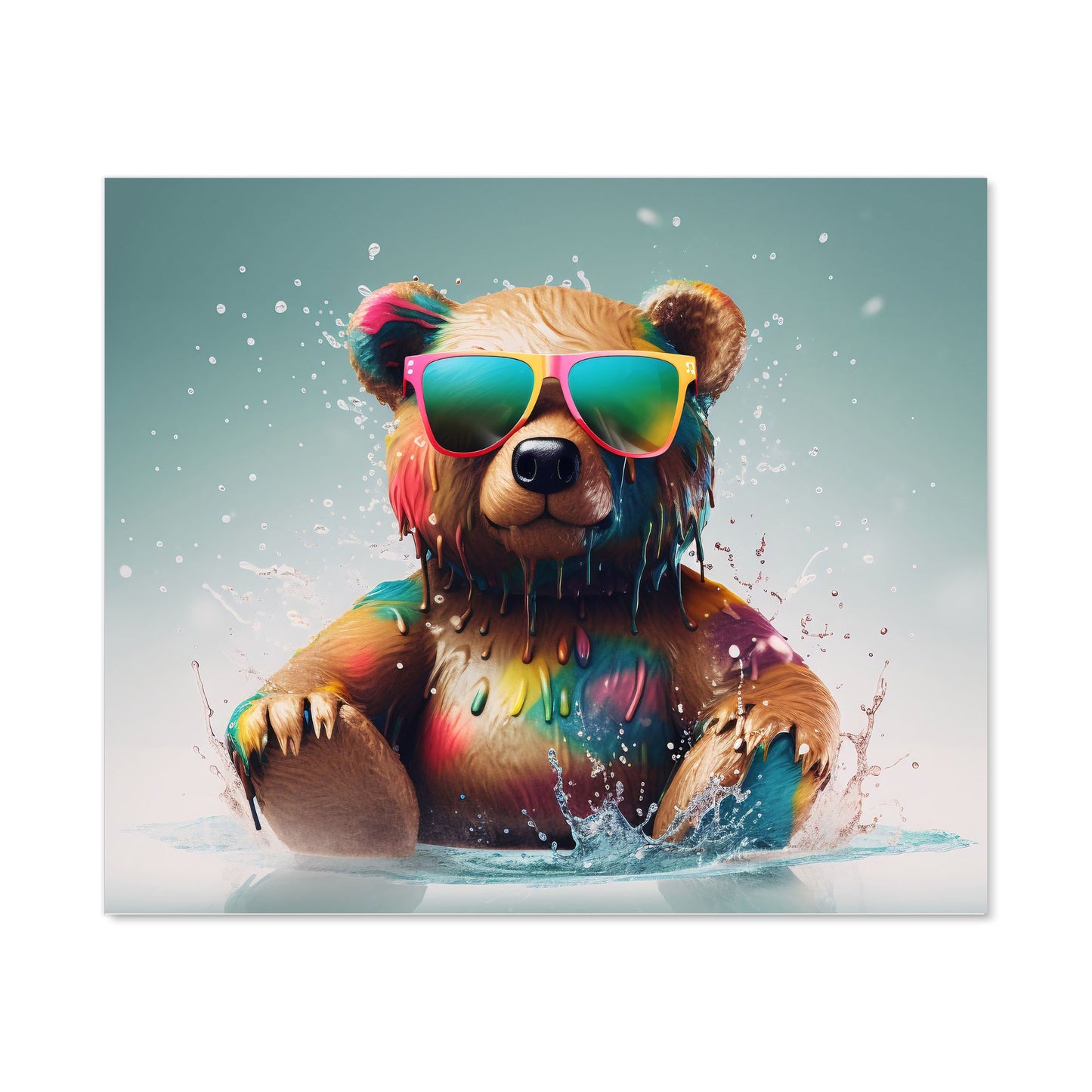 Splashart Bear In Glasses Kitchen Splashback