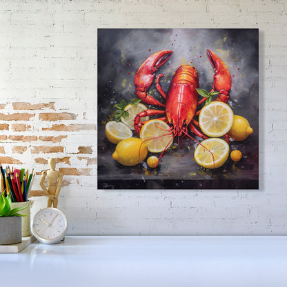 Lobster And Lemons Canvas