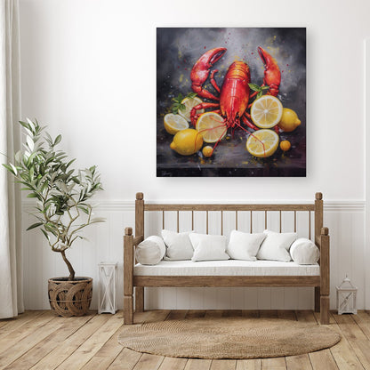 Lobster And Lemons Canvas