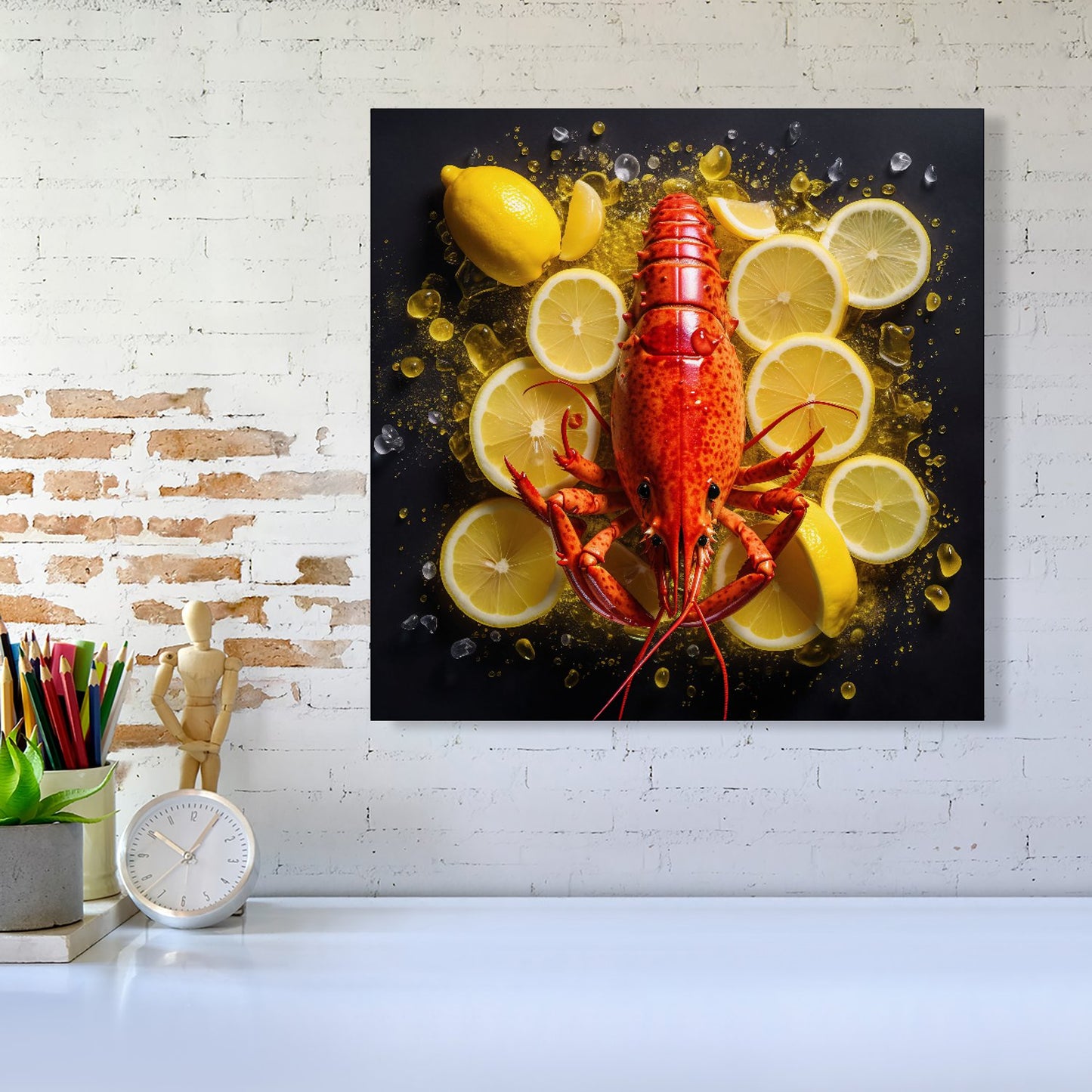 Lobster On Lemons Canvas