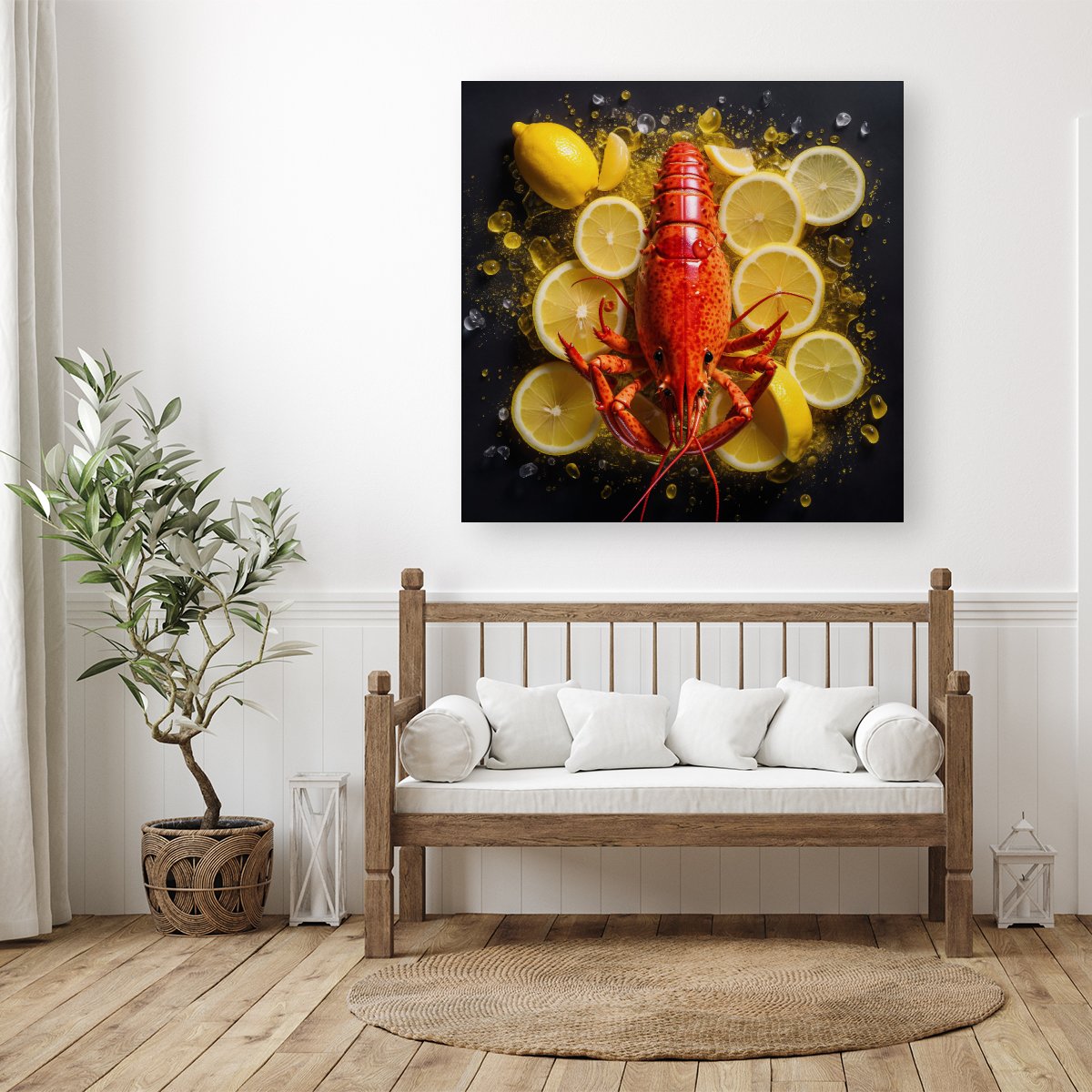Lobster On Lemons Canvas