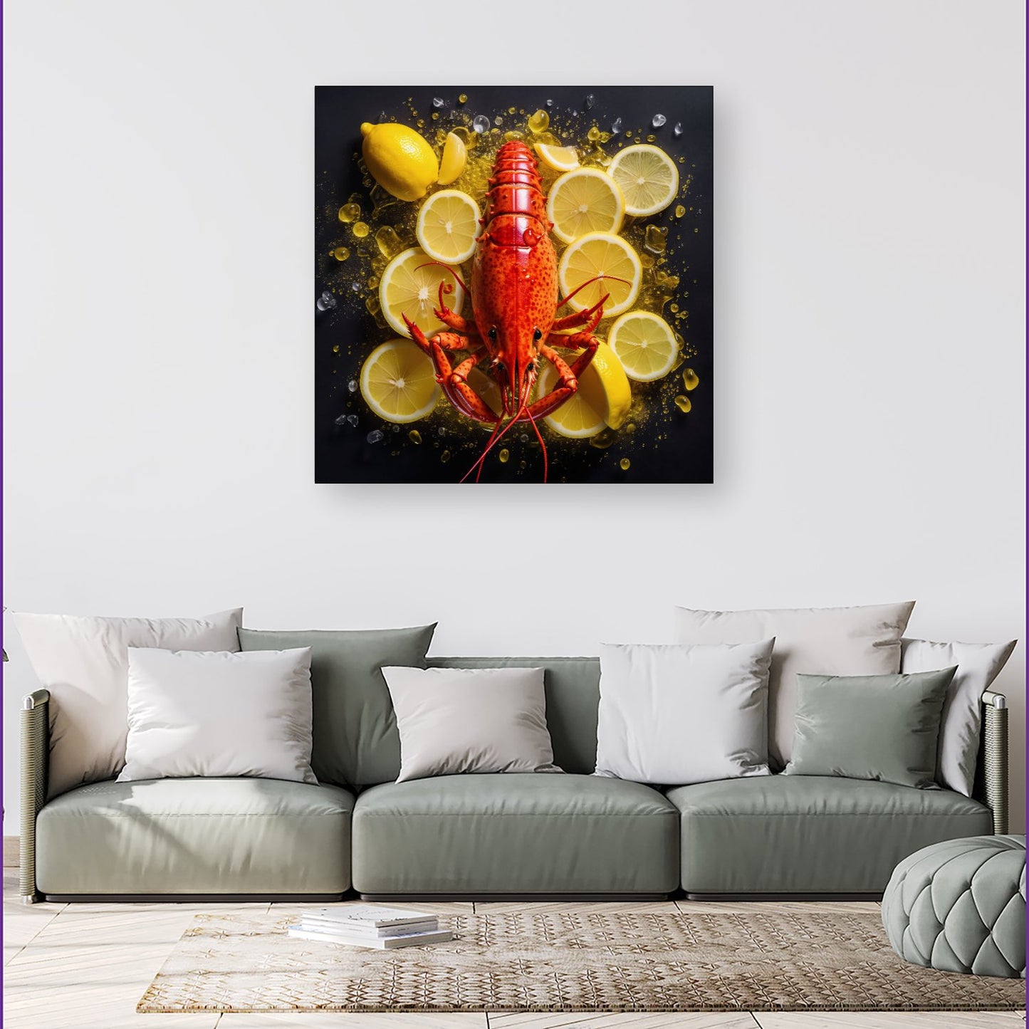 Lobster On Lemons Canvas