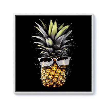 Splashart Pineapple In Glasses Framed Canvas