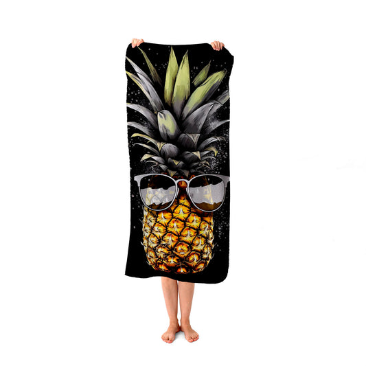 Splashart Pineapple In Glasses Beach Towel