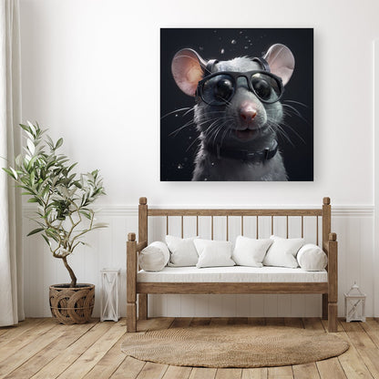 Splashart Rat In Glasses Canvas