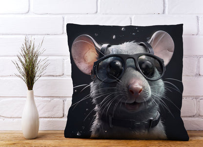 Splashart Rat In Glasses Cushions