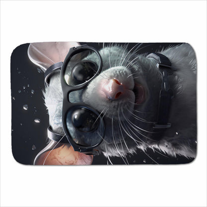 Splashart Rat In Glasses Sherpa Blanket