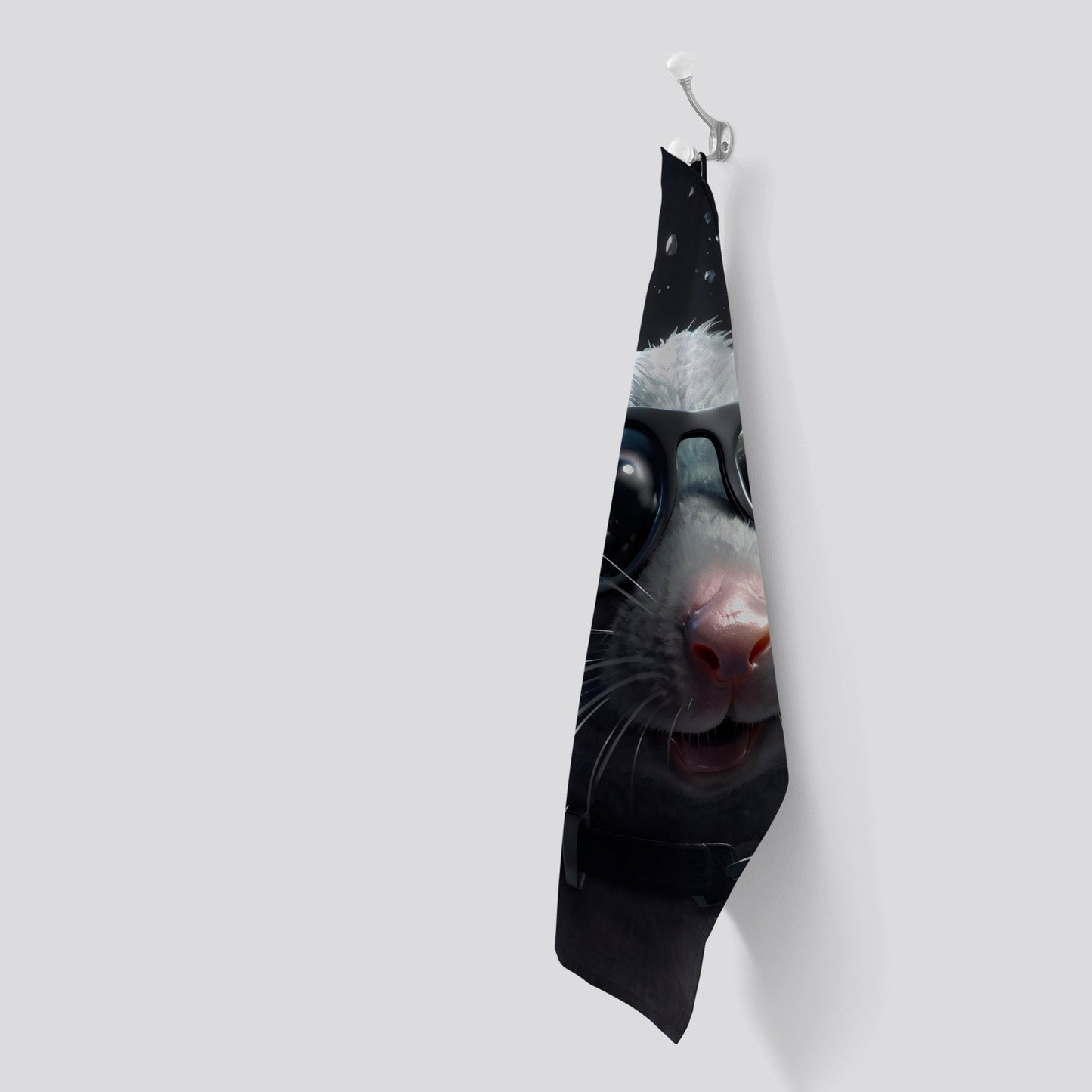 Splashart Rat In Glasses Tea Towel