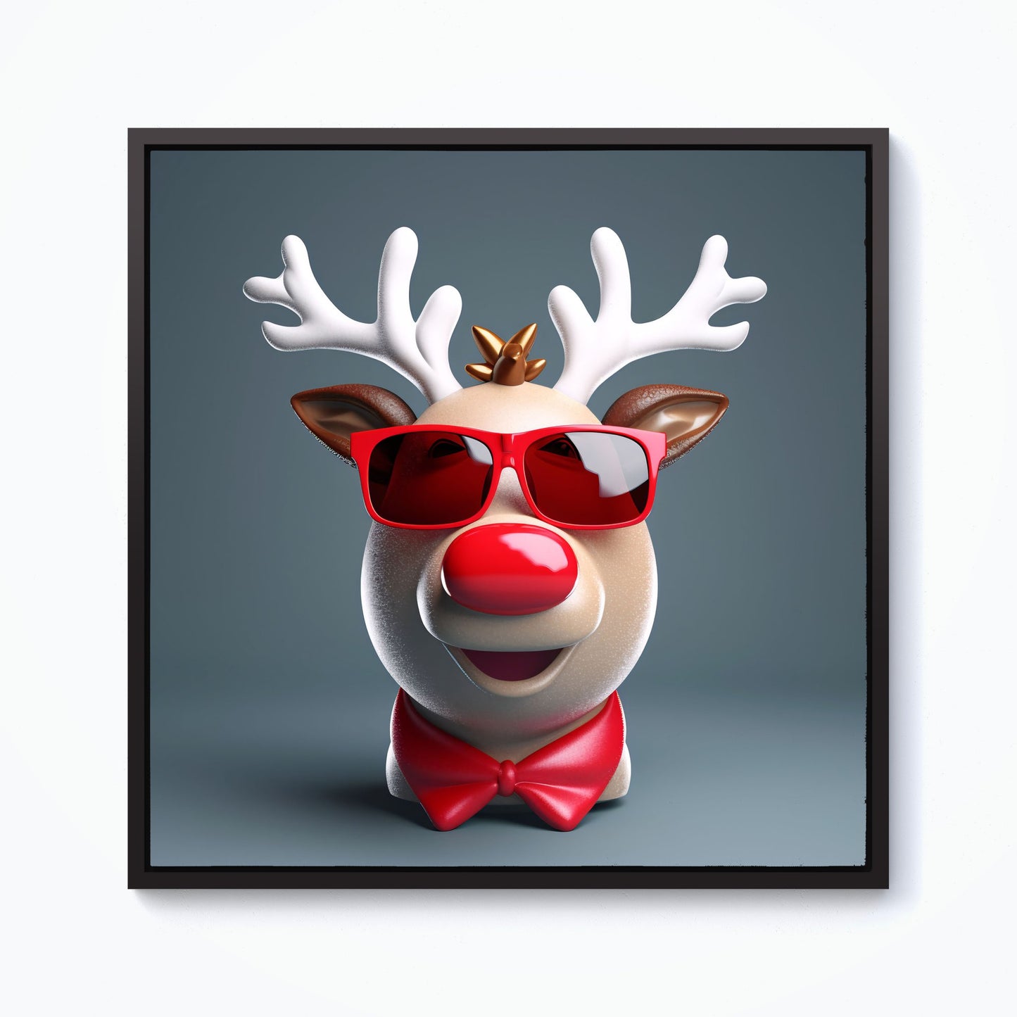 Rudolph In Red Glasses Framed Canvas