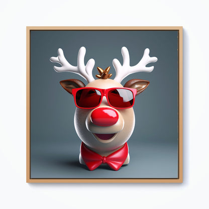 Rudolph In Red Glasses Framed Canvas