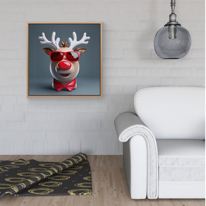 Rudolph In Red Glasses Framed Canvas