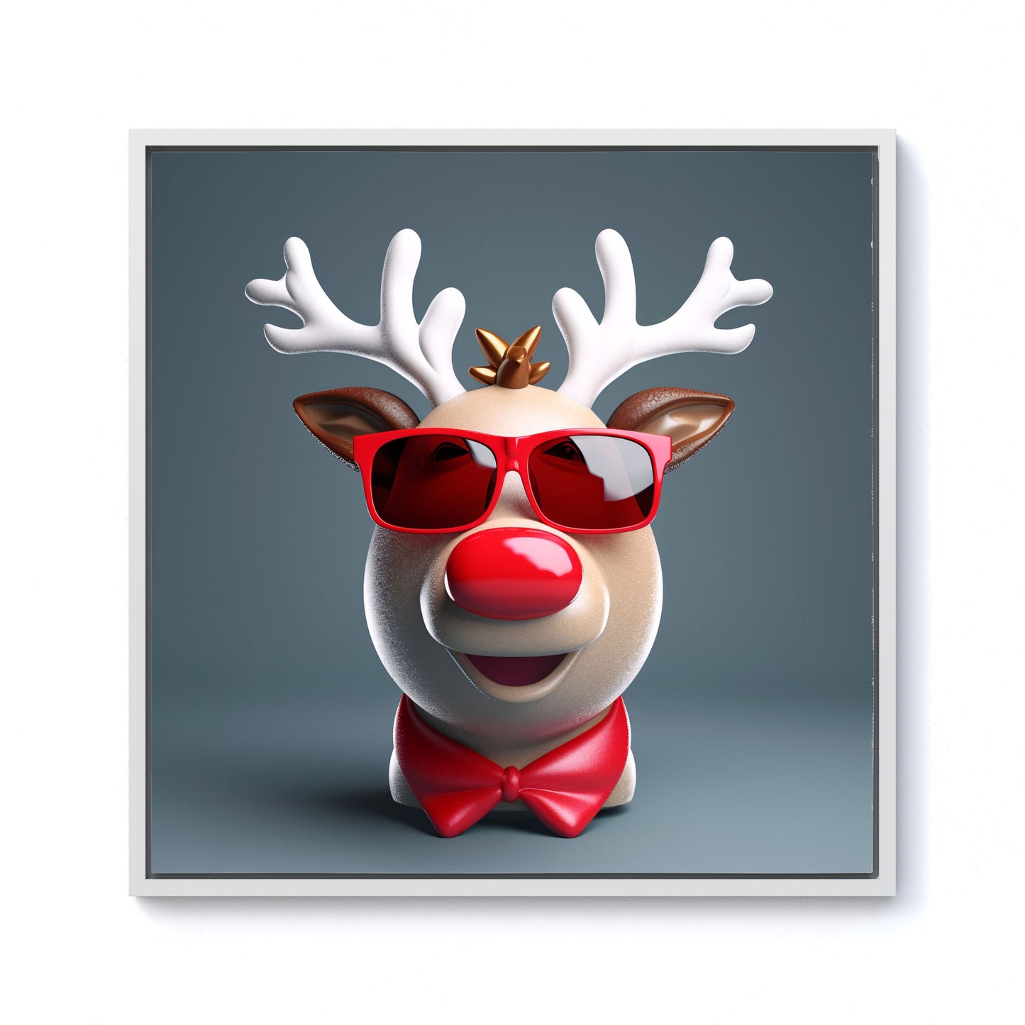 Rudolph In Red Glasses Framed Canvas