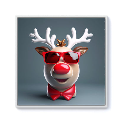Rudolph In Red Glasses Framed Canvas