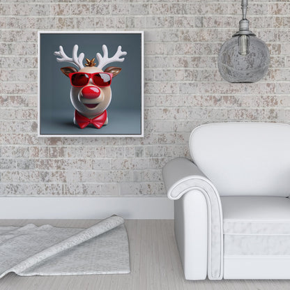 Rudolph In Red Glasses Framed Canvas