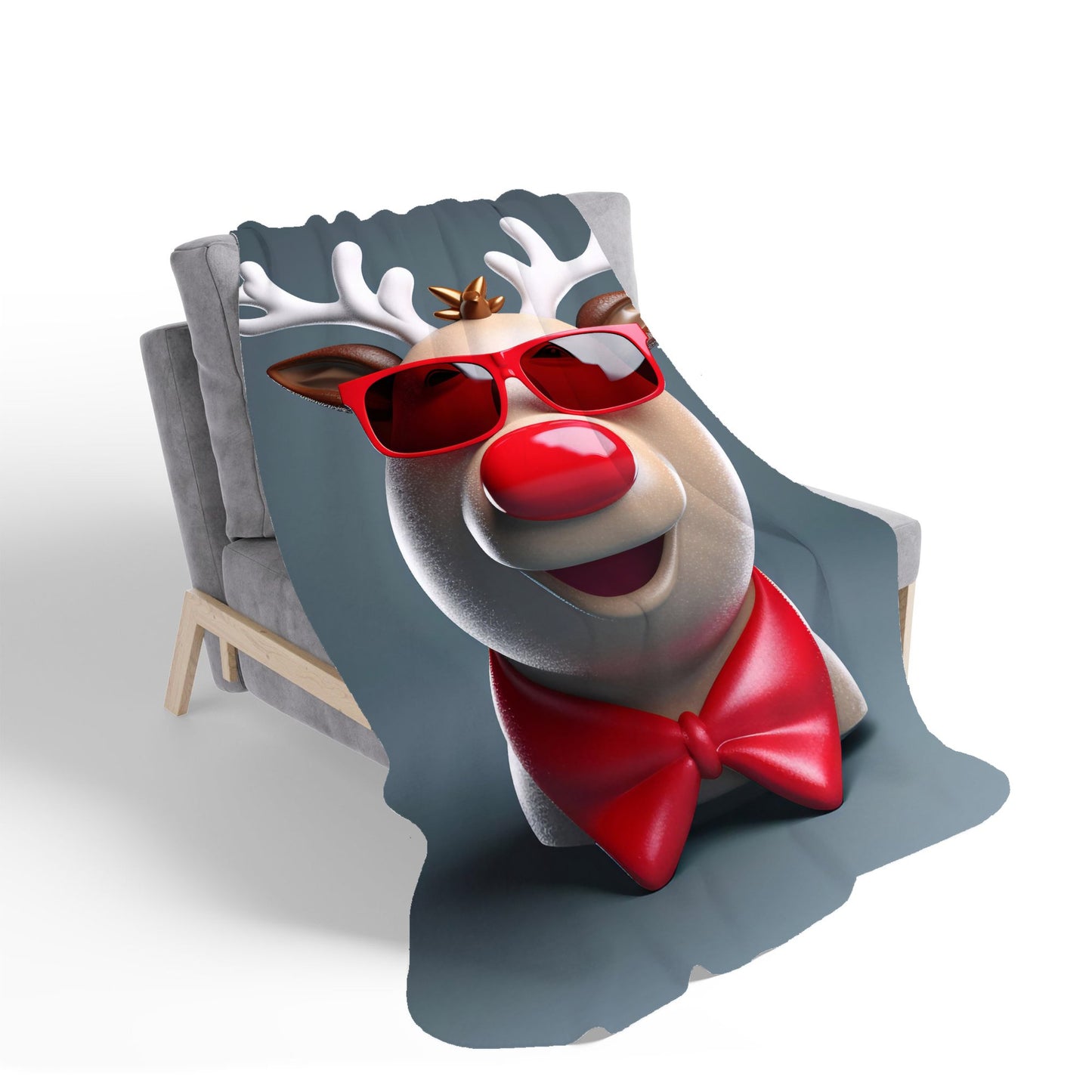 Rudolph In Red Glasses Sherpa Blanket