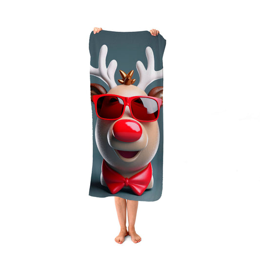 Rudolph In Red Glasses Beach Towel