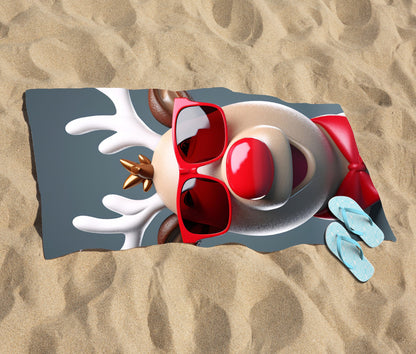 Rudolph In Red Glasses Beach Towel
