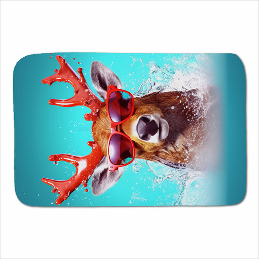 Rudolph With Reed Antlers Sherpa Blanket