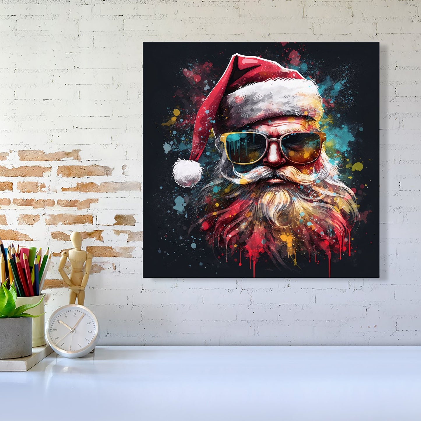 Splashart Santa Claus In Glasses Canvas