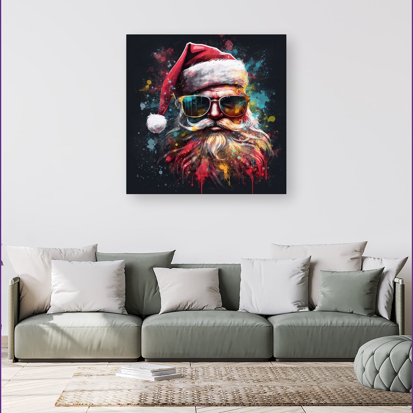 Splashart Santa Claus In Glasses Canvas