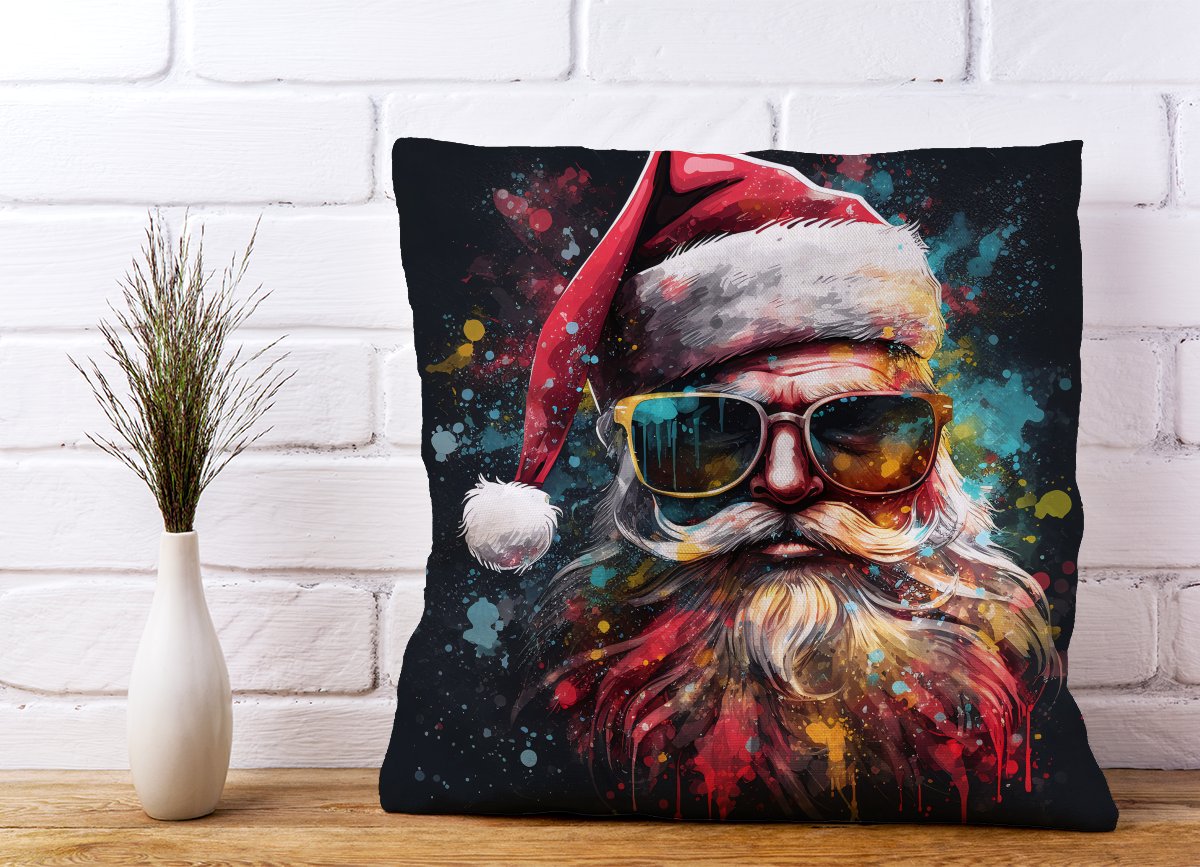 Splashart Santa Claus In Glasses Cushions