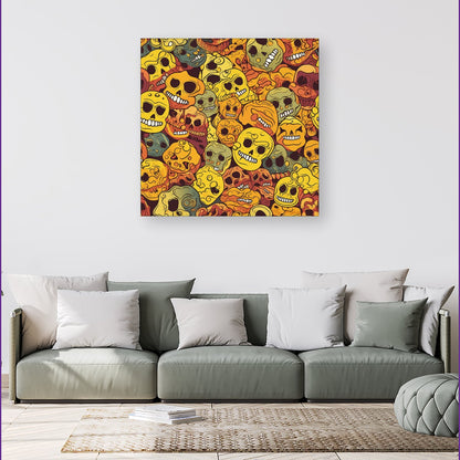 Autumnal Skulls Pattern Canvas