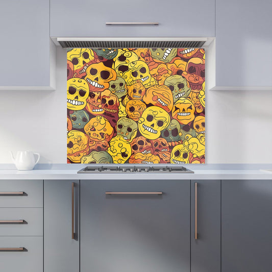Autumnal Skulls Pattern Kitchen Splashback