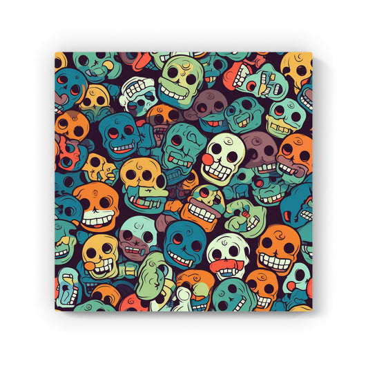 Smiling Skulls Pattern Canvas
