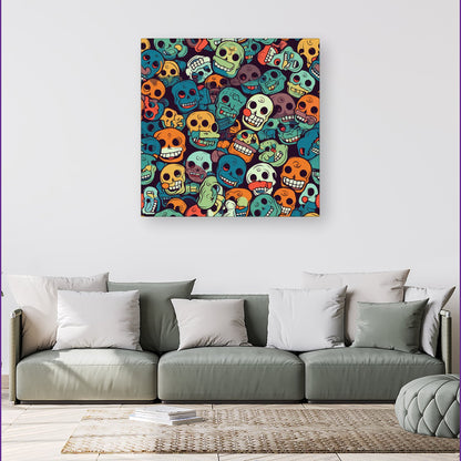 Smiling Skulls Pattern Canvas