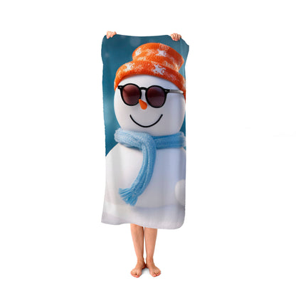 Smily Snowman Beach Towel