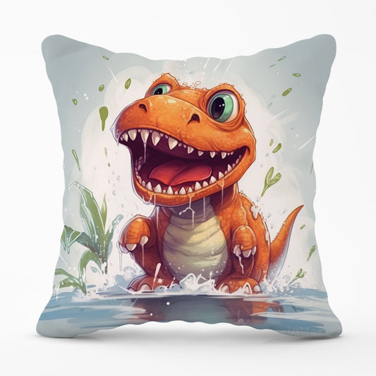 Dino Having A Splash Cushions