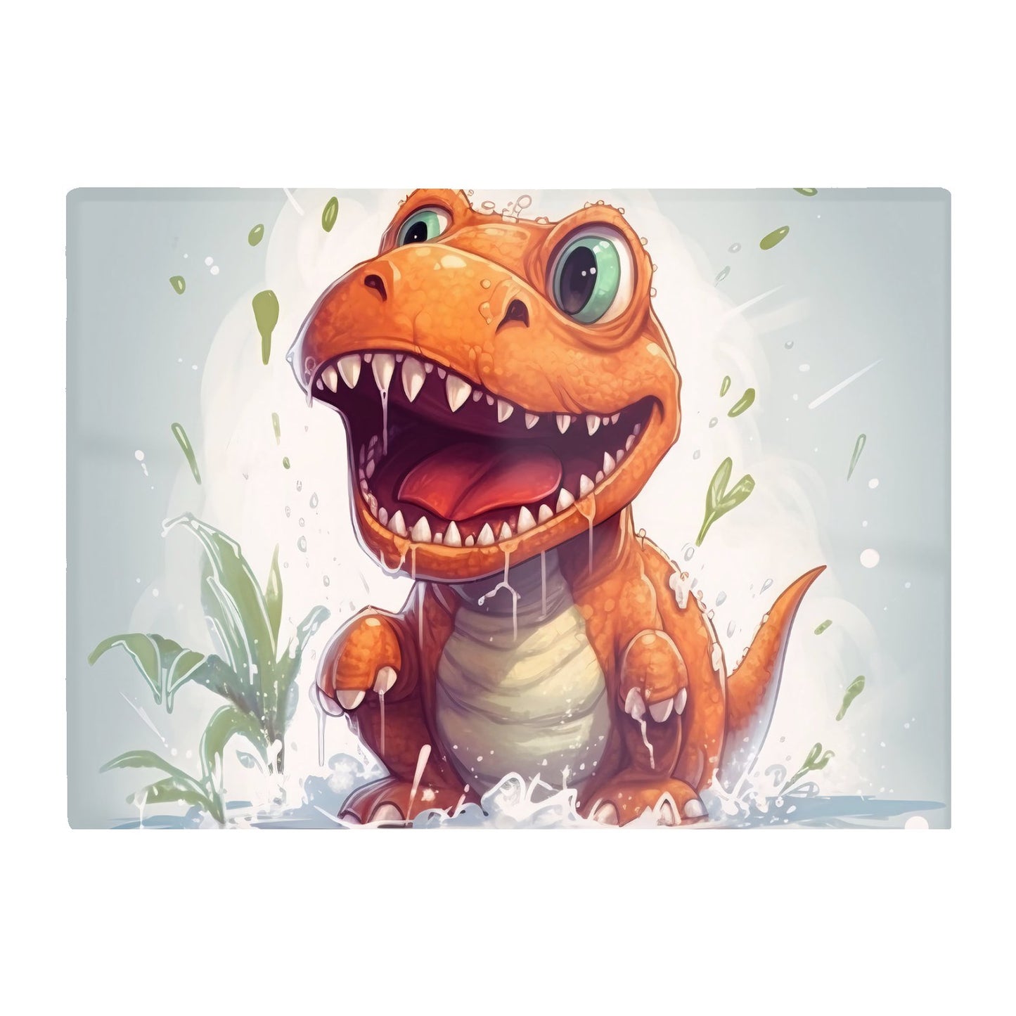 Dino Having A Splash Chopping Board