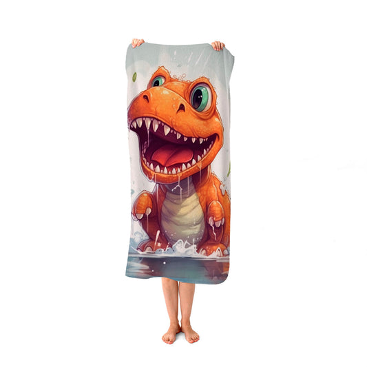 Dino Having A Splash Beach Towel