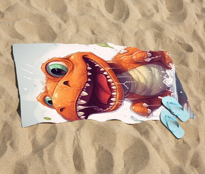 Dino Having A Splash Beach Towel