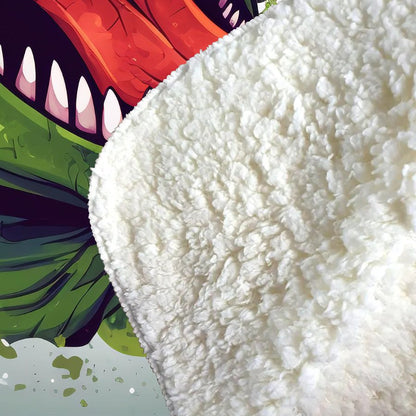 Laughing T-Rex Sherpa Blanket