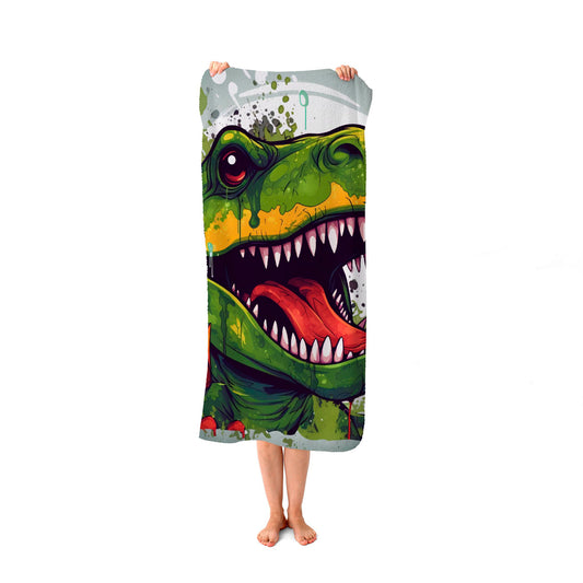 Laughing T-Rex Beach Towel