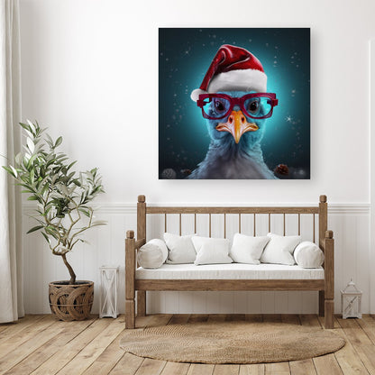 Turkey Wearing A Santa Hat Canvas