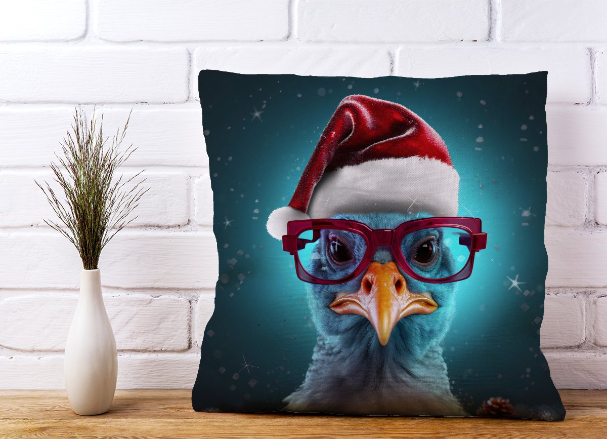 Turkey Wearing A Santa Hat Cushions