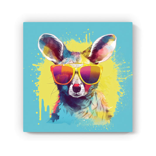 Splashart Wallaby In Glasses Canvas
